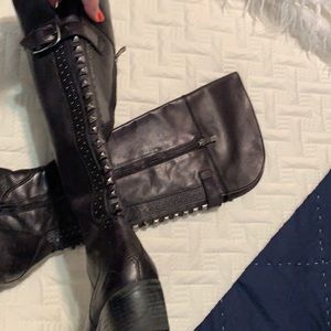 Vince Camuto black leather boots.
